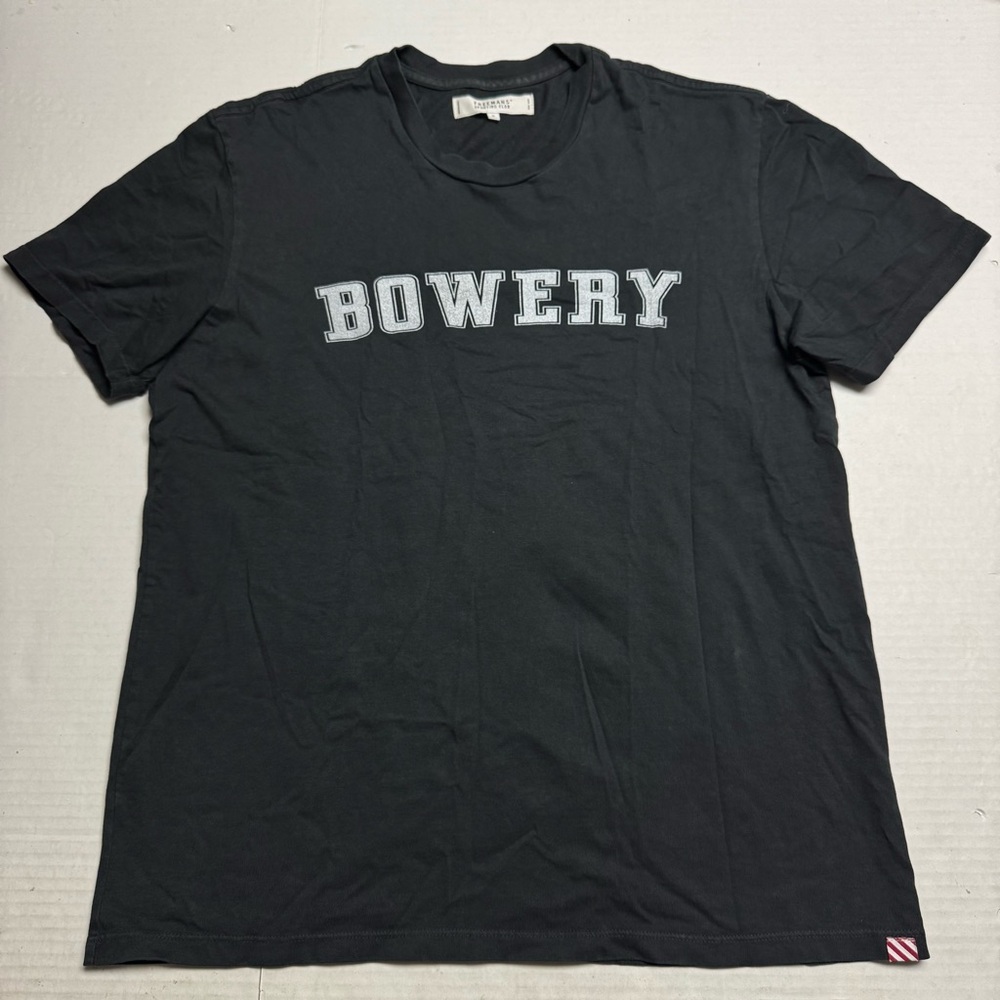 FREEMANS SPORTING CLUB Bowery Double Sided Black Graphic Print T-Shirt Size: M